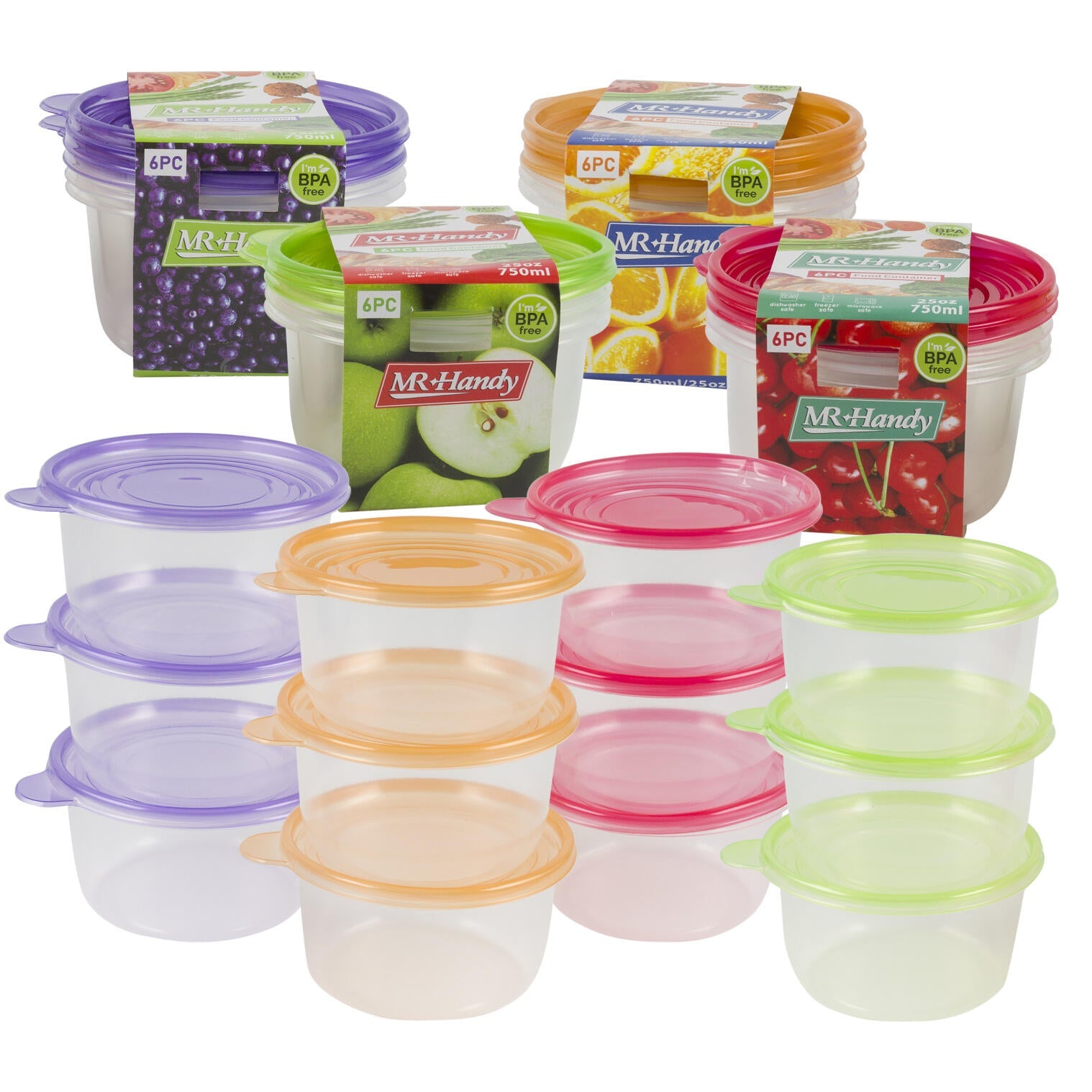 Mr. Handy Circular Food Container 6pc - 25oz (Pieces=48)