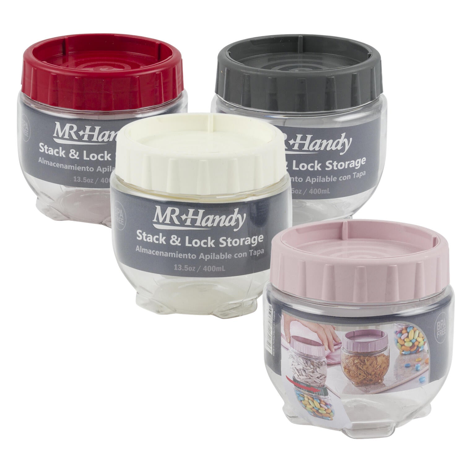 Mr. Handy Plastic Jar - 13.5oz - 4 Assortments (Pieces=36)