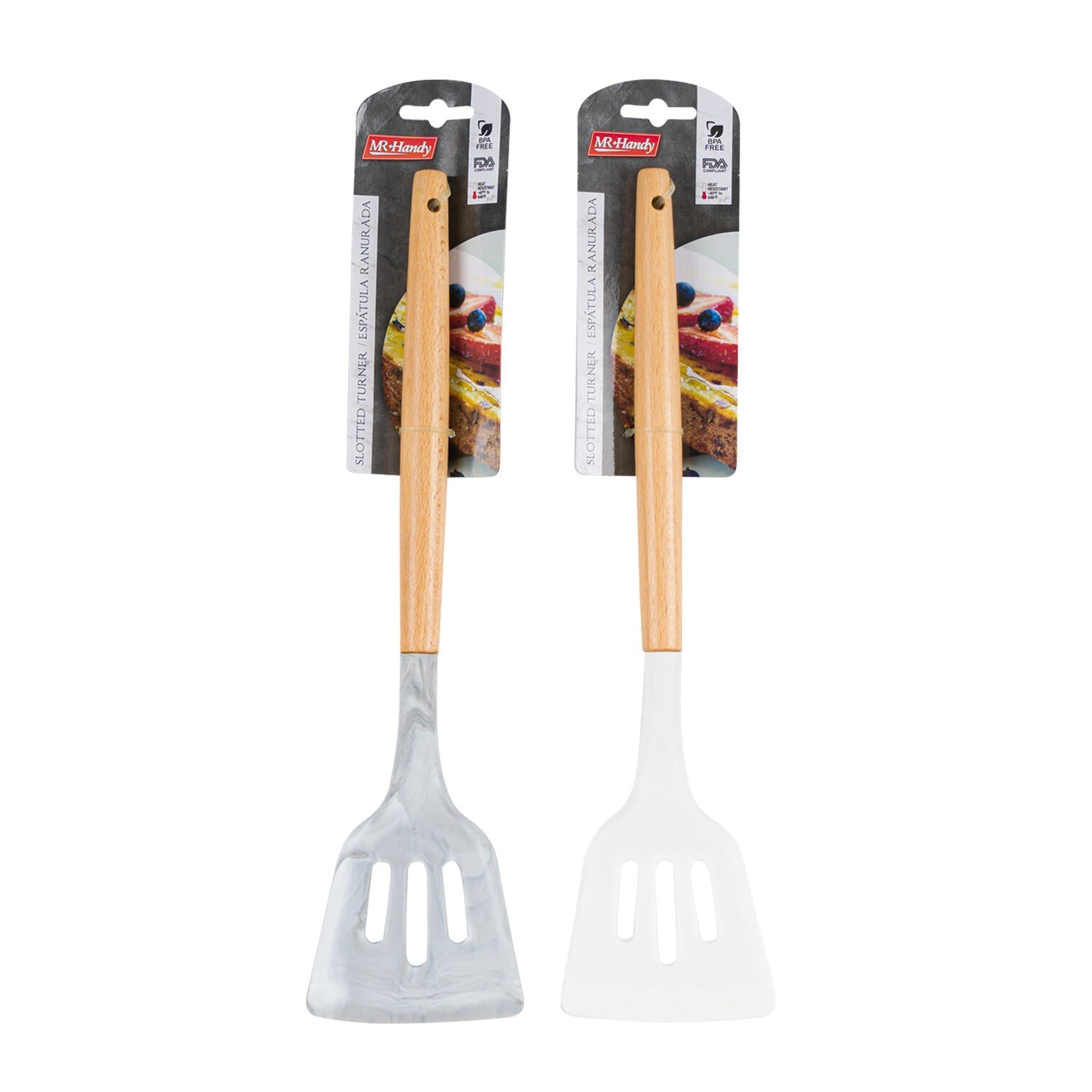 Mr. Handy Slotted Turner w/ Wooden Handle - 12.7" (Pieces=48)