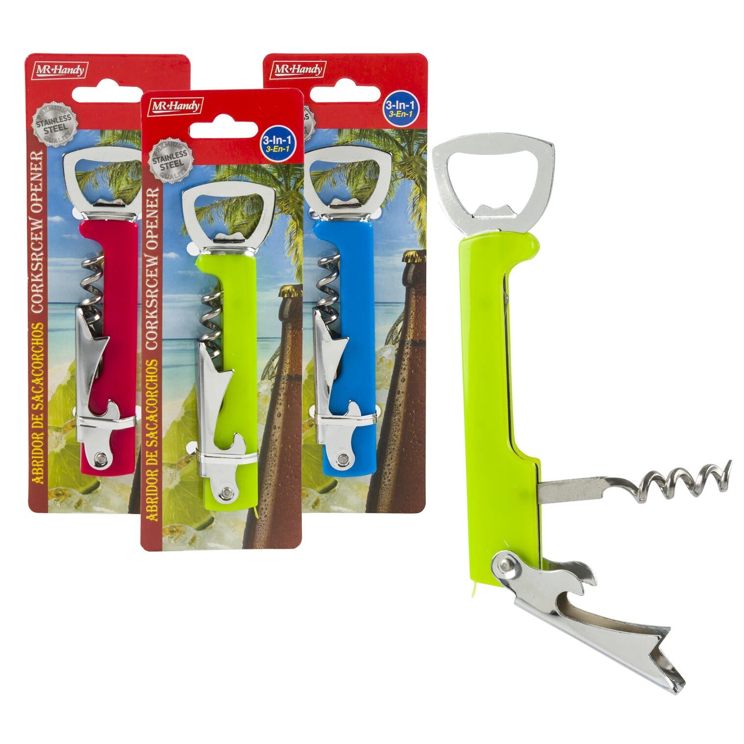 Mr. Handy Corkscrew Bottle Opener - 4.7" (Pieces=96)