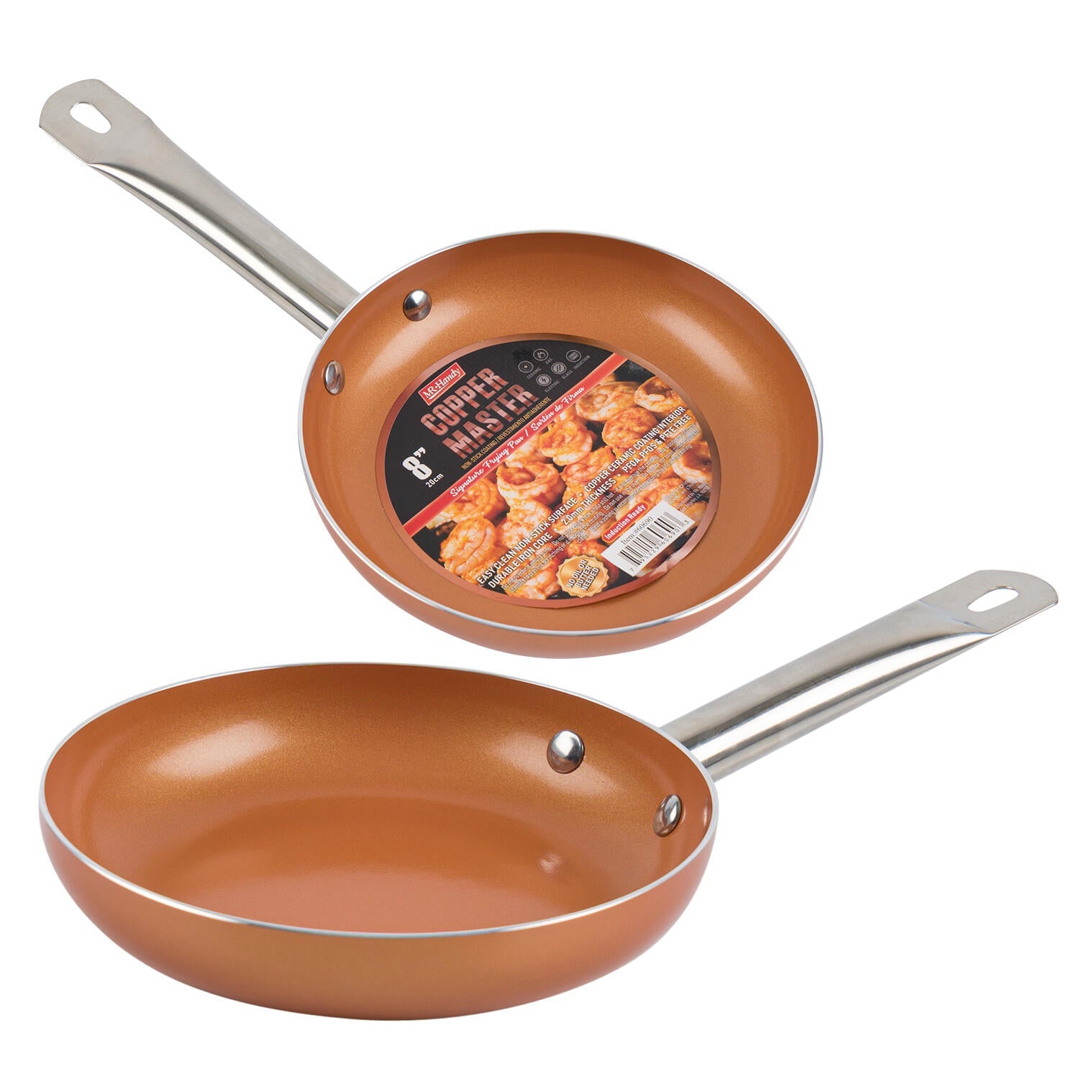 Mr. Handy Copper Fry Pan w/ Stainless Steel Handle (Pieces=8)