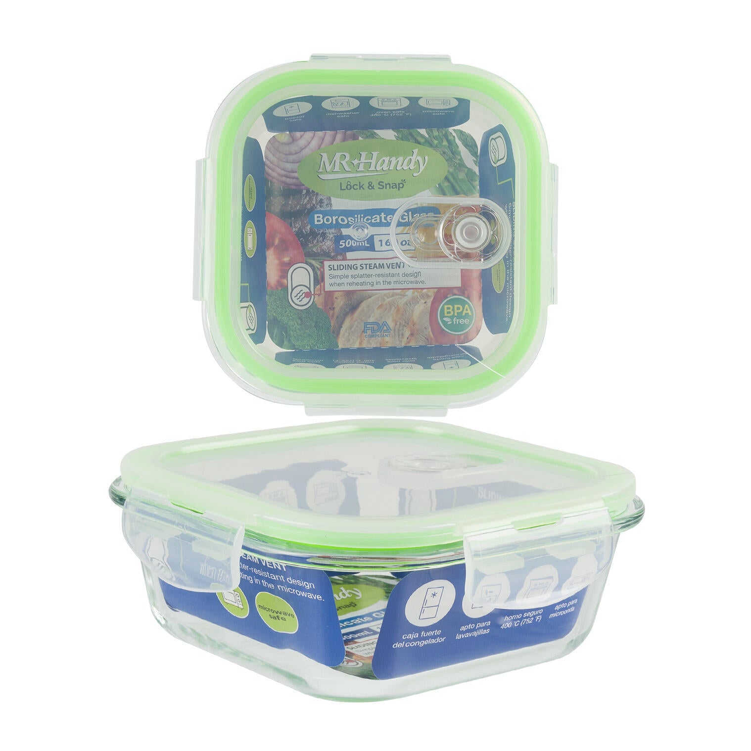Mr. Handy Square Food Container - 16.90oz (Pieces=48)