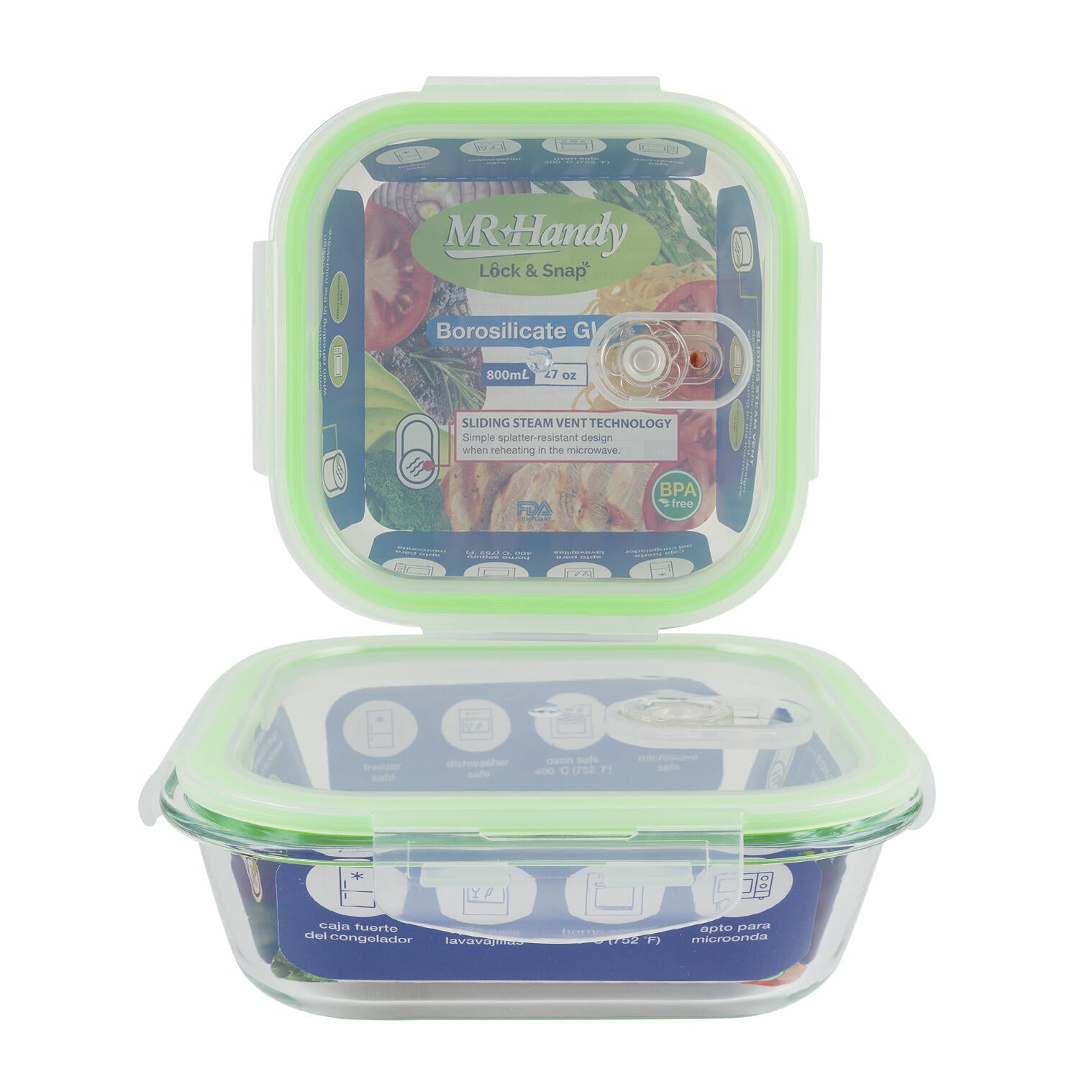 Mr. Handy Square Food Container - 27.05oz (Pieces=36)