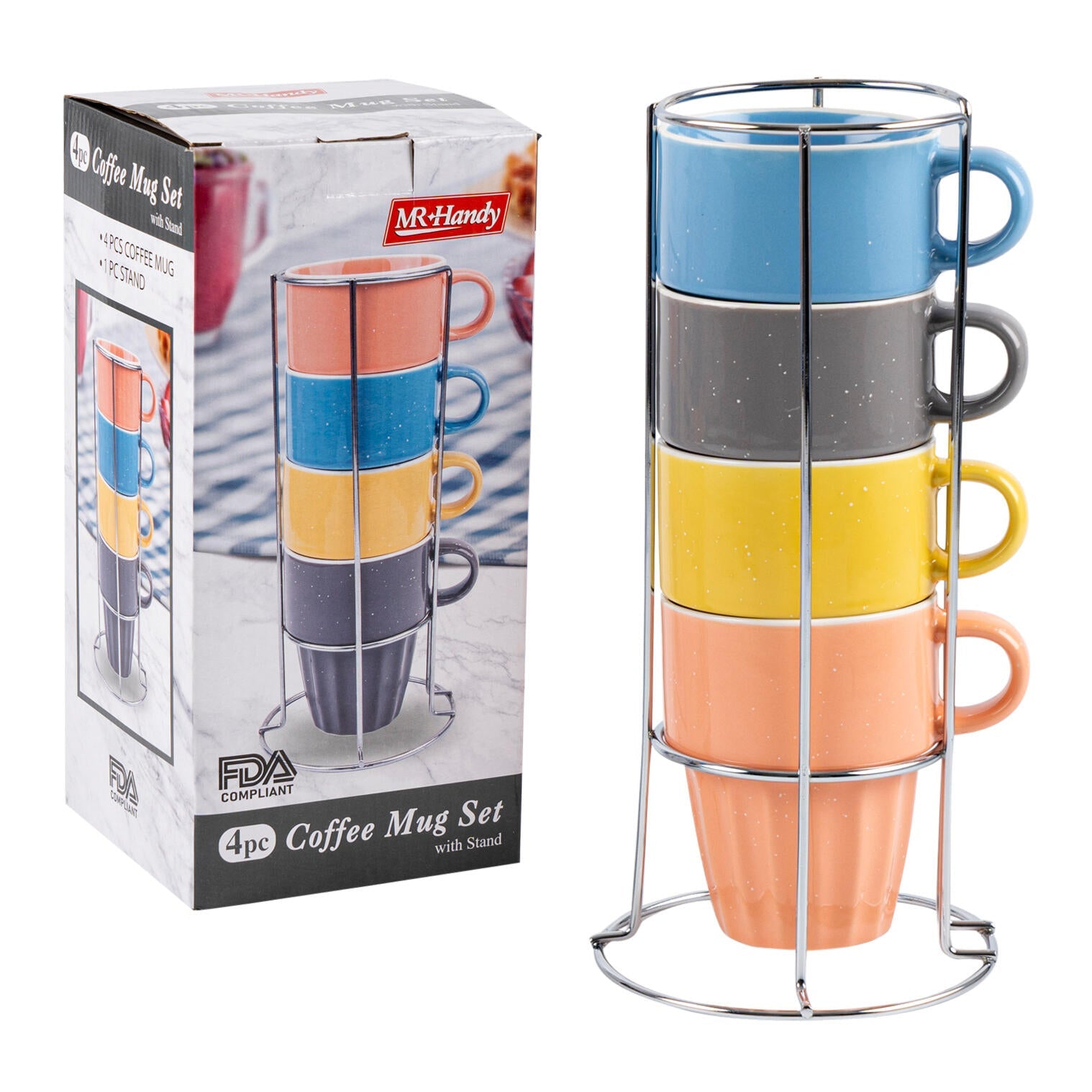 Mr. Handy Coffee Mug Set 4pc - Assorted Colors (Pieces=12)
