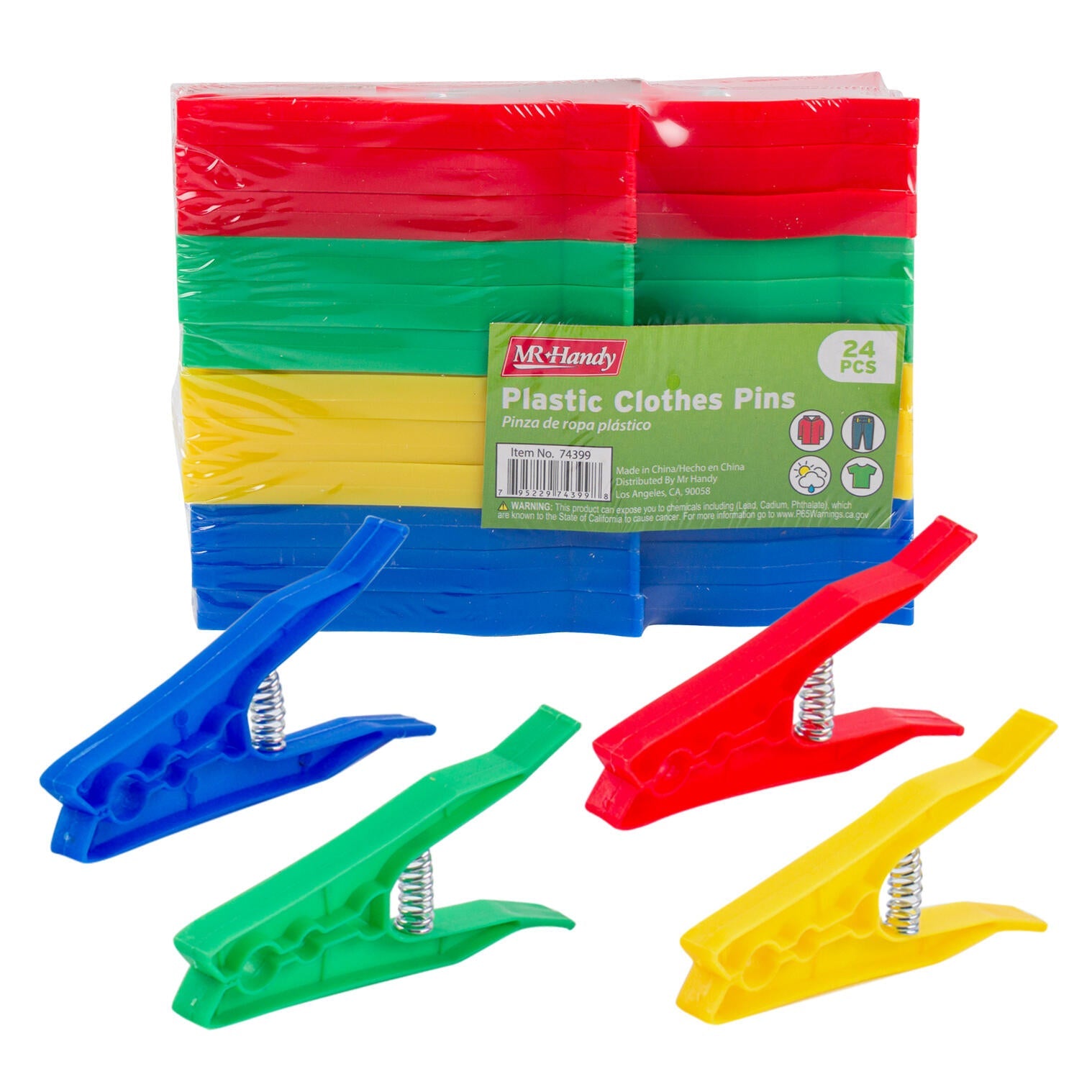Mr. Handy Plastic Clothes Pins 24pc  (Pieces=48)